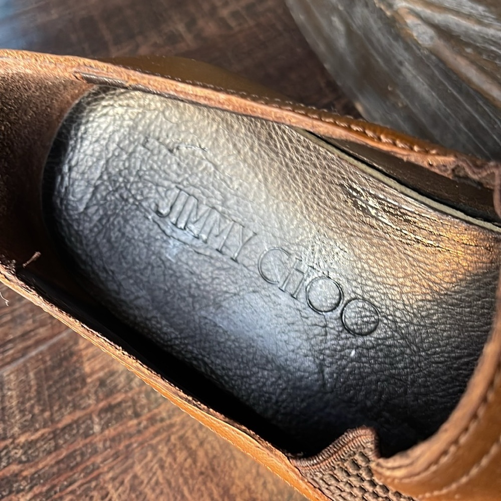 Jimmy Choo Brown Slip-On Leather Loafers - Picture 5 of 8